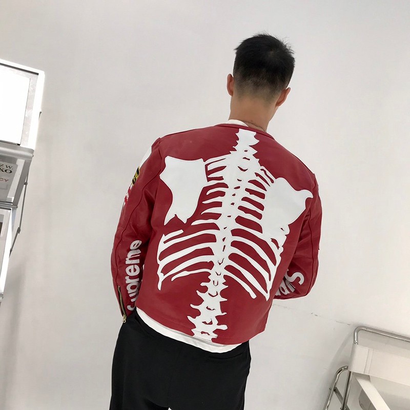 21AW新作シュプリーム 偽物 革のジャケット  Vanson Leather Bones Jacket She85383